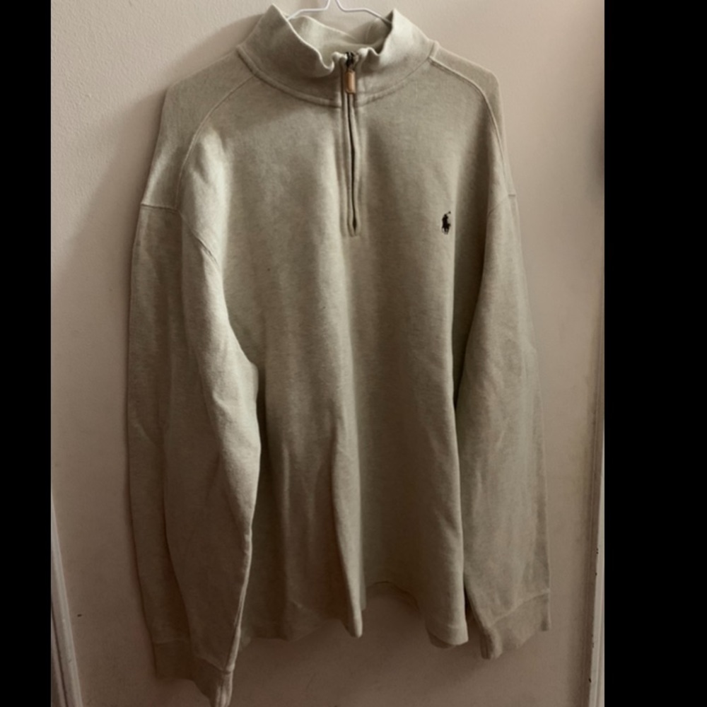 Men’s XXL Polo by Ralph Lauren 1/4 Zip Sweater Cream Color